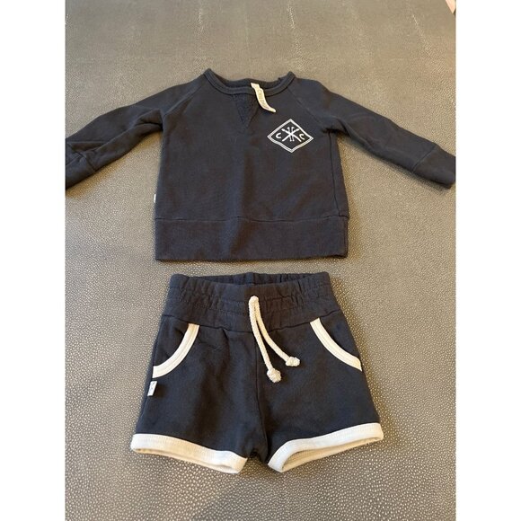 Childhoods Set Ski Team Sweatshirt & Retro Shorts 6/12M VGUC